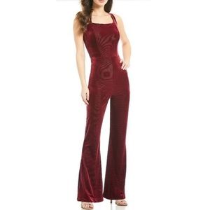 Gianni Bini velvet flare jumpsuit